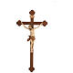 Crucifix trilobé mod. Corpus bois patiné multinuance Valgardena s1