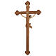 Crucifix trilobé mod. Corpus bois patiné multinuance Valgardena s5