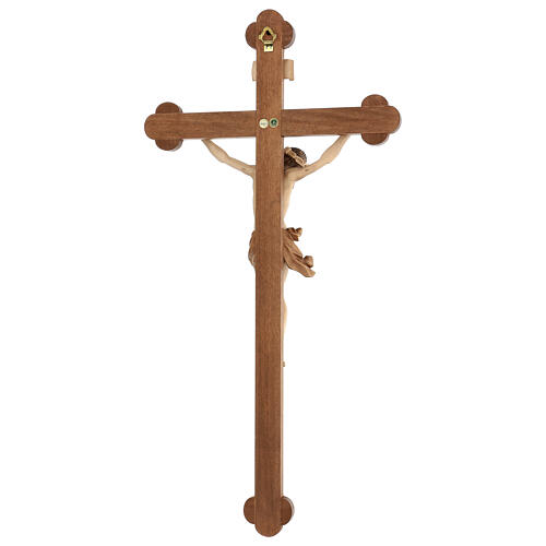 Crucifixo em trevo mod. Corpus madeira Val Gardena pátina múltipla 5