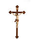 Crucifix, trefoil, Corpus model in multi-patinated Valgardena wo s2