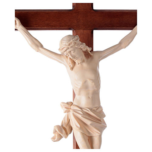 Crucifix, trefoil, Corpus model in natural wax Valgardena wood 2