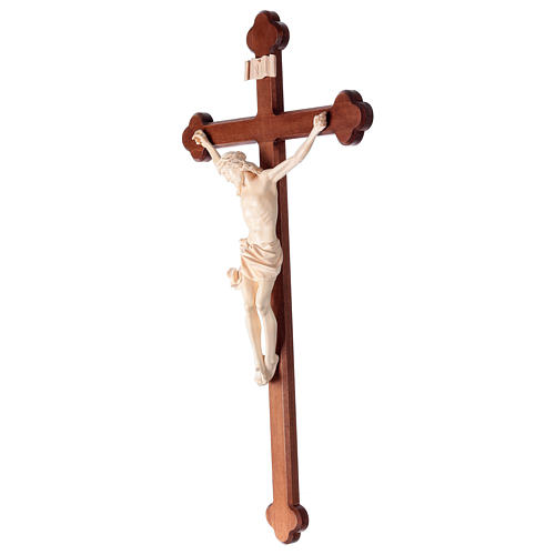 Crucifix, trefoil, Corpus model in natural wax Valgardena wood 3