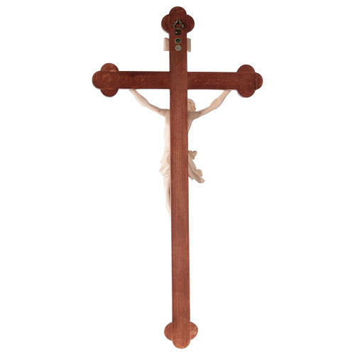Crucifix, trefoil, Corpus model in natural wax Valgardena wood 5