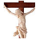 Crucifix, trefoil, Corpus model in natural wax Valgardena wood s2