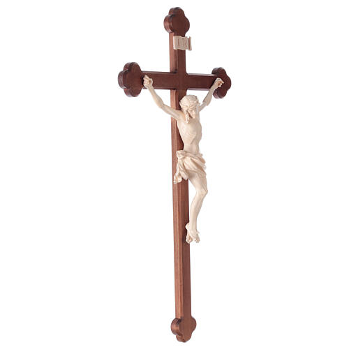 Crucifijo trilobulado madera Valgardena encerada, modelo Corpus 4