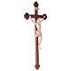 Krucyfiks zakończenia ramion w kształcie koniczyny mod. Corpus drewno Valgardena naturalnie woskowane s4