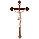 Crucifix, trefoil, Corpus model in natural wax Valgardena wood s1