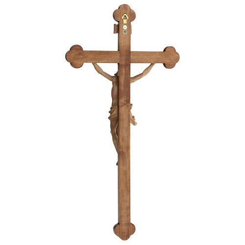 Crucifijo trilobulado modelo Corpus, madera Valgardena patinada 6