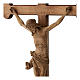 Crucifijo trilobulado modelo Corpus, madera Valgardena patinada s2