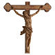 Crucifijo trilobulado modelo Corpus, madera Valgardena patinada s4