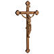 Crucifixo em trevo mod. Corpus madeira Val Gardena patinada s5