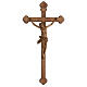 Crucifix, trefoil, Corpus model in patinated Valgardena wood s1