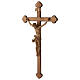 Crucifix, trefoil, Corpus model in patinated Valgardena wood s3