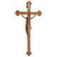 Crucifix, trefoil, Corpus model in patinated Valgardena wood s6