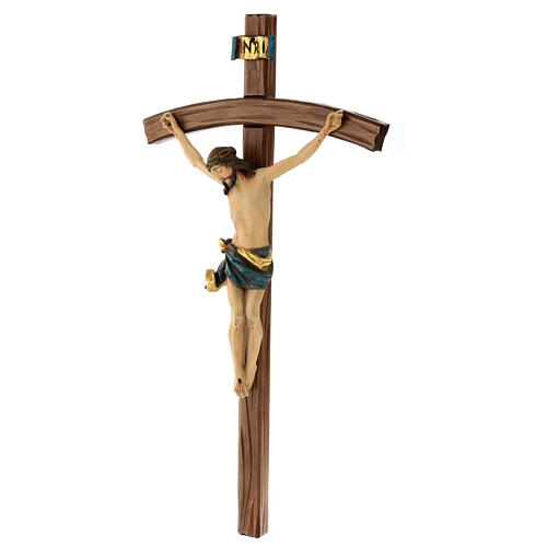 Crucifijo curvado modelo Corpus, madera Valgardena Antiguo dorad 4