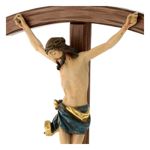 Krucyfiks zakrzywione ramię krzyża mod. corpus drewno Valgardena Antyczne Złoto 2