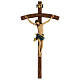 Crucifix, curved, Corpus model in antique gold Valgardena wood s1