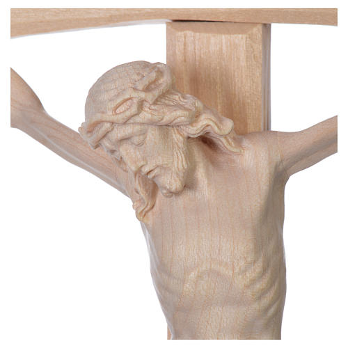 Crucifix, curved, Corpus model in natural Valgardena wood 5