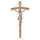 Crucifix, curved, Corpus model in natural Valgardena wood s1