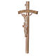 Crucifix, curved, Corpus model in natural Valgardena wood s2
