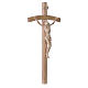 Crucifix, curved, Corpus model in natural Valgardena wood s3
