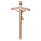 Crucifix, curved, Corpus model in natural Valgardena wood s4