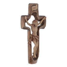 Geformten Kruzifix aus Grödnertal Holz patiniert