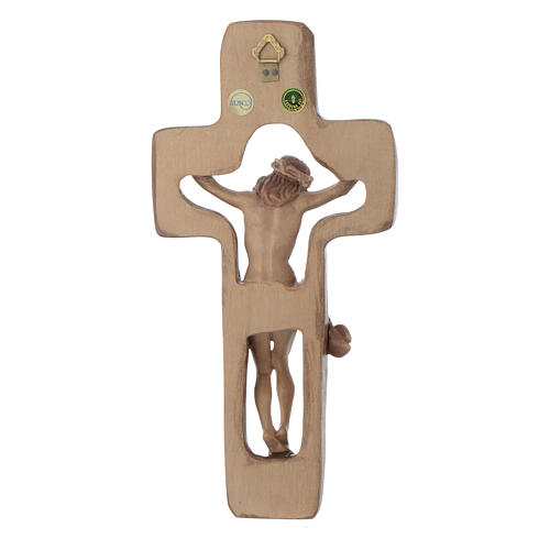 Geformten Kruzifix aus Grödnertal Holz patiniert 3