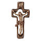 Moulded crucifix in multi-patinated Valgardena wood s1