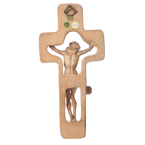 Crucifixo rendilhado madeira Val Gardena patinada 4