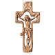 Moulded crucifix in patinated Valgardena wood s1