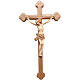 Crucifix trilobé bois patiné multinuance Valgardena s1
