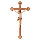 Crucifix trilobé bois patiné multinuance Valgardena s1