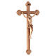 Crucifix trilobé bois patiné multinuance Valgardena s3