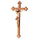 Crucifix trilobé bois patiné multinuance Valgardena s5