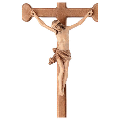 Crucifixo em trevo madeira Val Gardena pátina múltipla 2