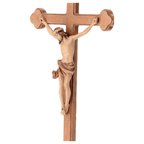 Trefoil crucifix in multi-patinated Valgardena wood 6