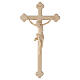 Trefoil crucifix in natural wax Valgardena wood s1