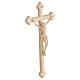 Trefoil crucifix in natural wax Valgardena wood s4