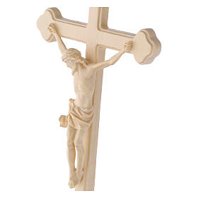 Crucifijo trilobulado de madera Valgardena encerada