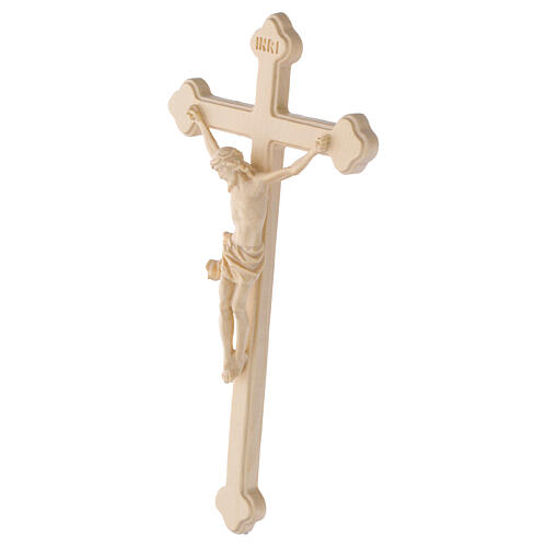 Crucifijo trilobulado de madera Valgardena encerada 3