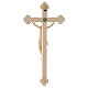 Crucifijo trilobulado de madera Valgardena encerada s5