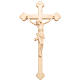 Trefoil crucifix in natural wax Valgardena wood s1