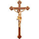 Crucifix trilobé 22 cm bois Valgardena Old Gold s1