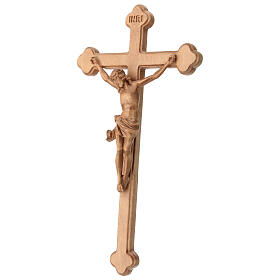 Trefoil crucifix in patinated Valgardena wood