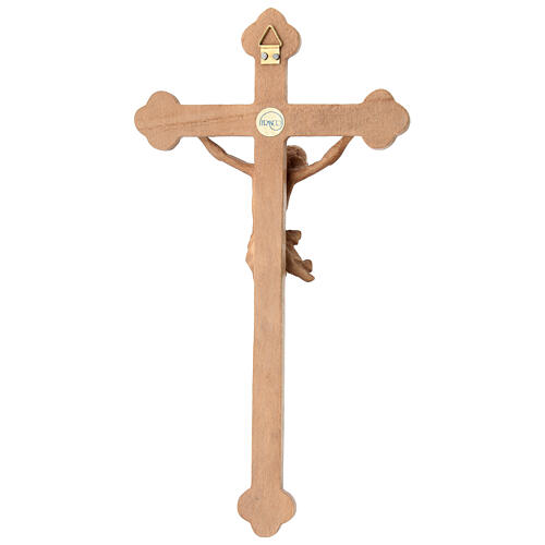 Trefoil crucifix in patinated Valgardena wood 4