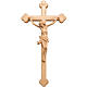 Trefoil crucifix in patinated Valgardena wood s1