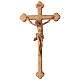 Trefoil crucifix in patinated Valgardena wood s1