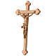 Trefoil crucifix in patinated Valgardena wood s2