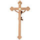 Trefoil crucifix in patinated Valgardena wood s4